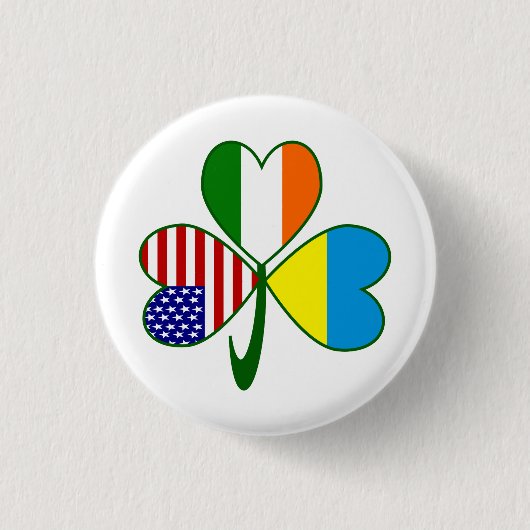 Oekraïense Klaverblad Vlag Ronde Button 3,2 Cm (Voorkant)