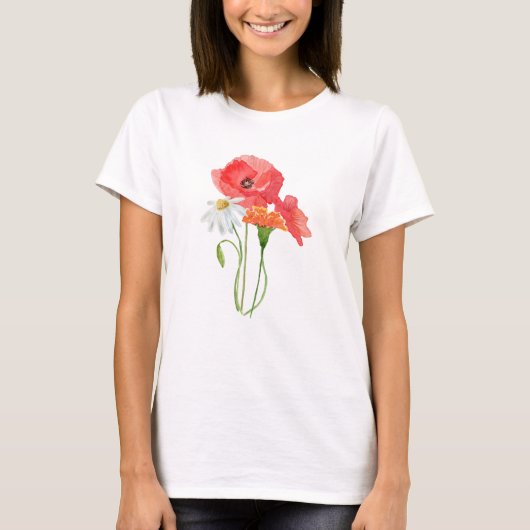 Oekraïense kleurrijke wilde bloemen. Oekraïne T-shirt (Voorkant)