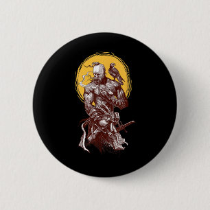 Oekraïense Kozakse krijger met zwaard vechtend F Ronde Button 5,7 Cm