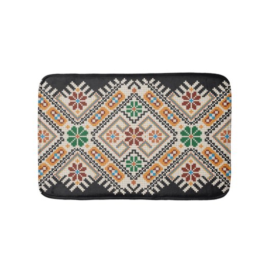 Oekraïense kruissteek: etnisch handgemaakt patroon badmat (Voorkant)
