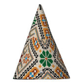 Oekraïense kruissteek: etnisch handgemaakt patroon feesthoedjes (Rechts)