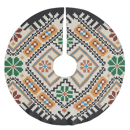 Oekraïense kruissteek: etnisch handgemaakt patroon kerstboom rok (Voorkant)