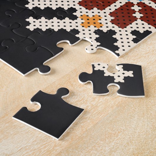 Oekraïense kruissteek: etnisch handgemaakt patroon legpuzzel (Zijkant)