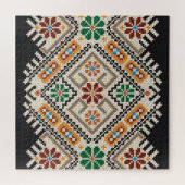 Oekraïense kruissteek: etnisch handgemaakt patroon legpuzzel (Horizontaal)