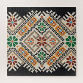 Oekraïense kruissteek: etnisch handgemaakt patroon legpuzzel (Verticaal)