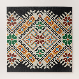 Oekraïense kruissteek: etnisch handgemaakt patroon legpuzzel