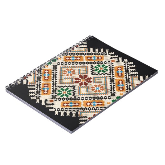 Oekraïense kruissteek: etnisch handgemaakt patroon notitieboek (Linkerzijde)