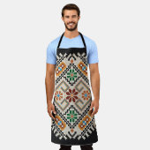 Oekraïense kruissteek: etnisch handgemaakt patroon schort (Gedragen)