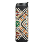 Oekraïense kruissteek: etnisch handgemaakt patroon thermosbeker (Gedraaid links)