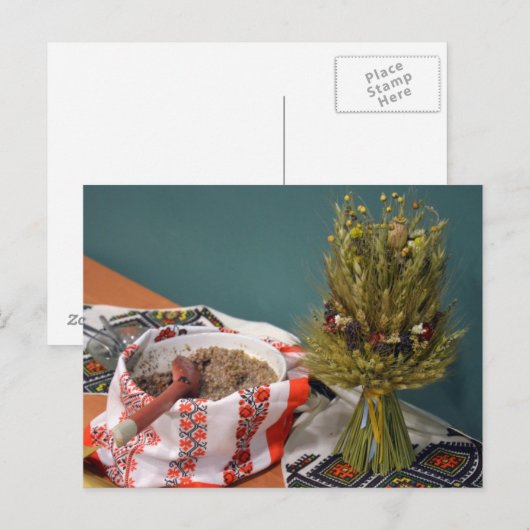 Oekraïense Kutya en Didukh Briefkaart (Voorkant / Achterkant)