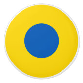 Oekraïense landenvlag rond symbool rond cirkel a keramische knop (Voorkant)