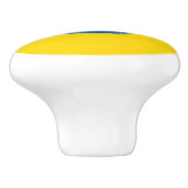 Oekraïense landenvlag rond symbool rond cirkel a keramische knop (Zijkant)