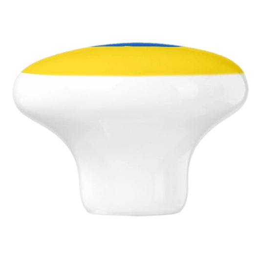 Oekraïense landenvlag rond symbool rond cirkel a keramische knop (Zijkant)