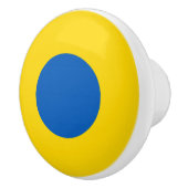 Oekraïense landenvlag rond symbool rond cirkel a keramische knop (Rechts)