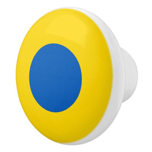 Oekraïense landenvlag rond symbool rond cirkel a keramische knop (Rechts)