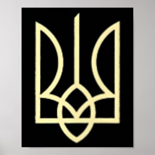 Oekraïense Leger Drietand Symbool Midden Oekraïens Poster (Voorkant)