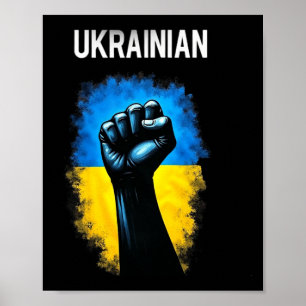Oekraïense Legervlag Driehoekig Symbool Power Grip Poster