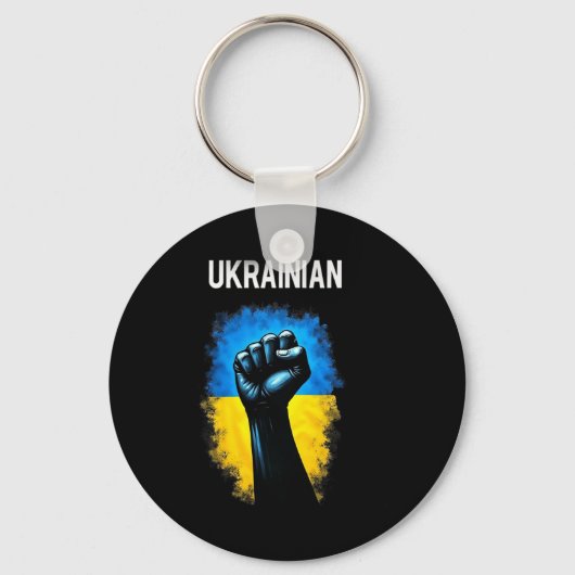 Oekraïense Legervlag Driehoekig Symbool Power Grip Sleutelhanger (Voorkant)