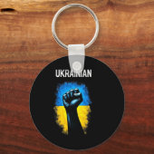 Oekraïense Legervlag Driehoekig Symbool Power Grip Sleutelhanger (Voorkant)