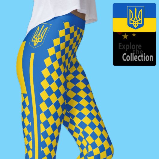 Oekraïense leggings, premium mode, Oekraïense vlag Leggings