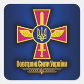 Oekraïense luchtmacht vierkante sticker (Voorkant)