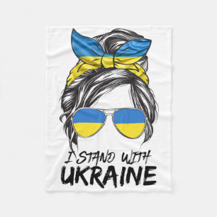 Oekraïense Meisje Oekraïense Meisje Vlag Rommelige Fleece Deken