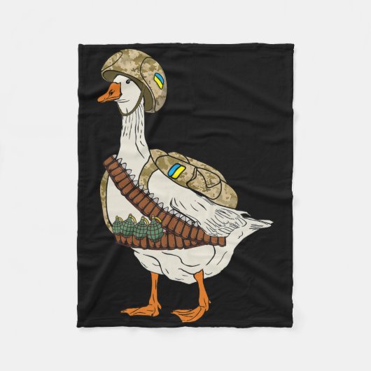 Oekraïense Militaire Gans Combyt Soldaat Grappig R Fleece Deken (Voorkant)