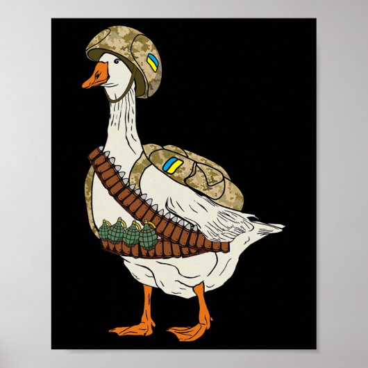 Oekraïense Militaire Gans Combyt Soldaat Grappig R Poster (Voorkant)