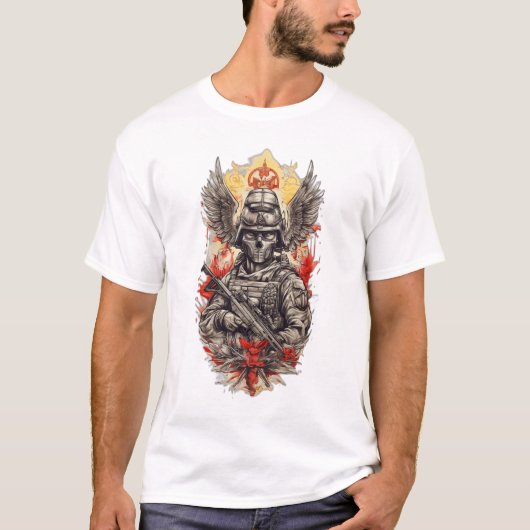 Oekraïense Militaire Inkt: T-shirt Design geïnspir (Voorkant)