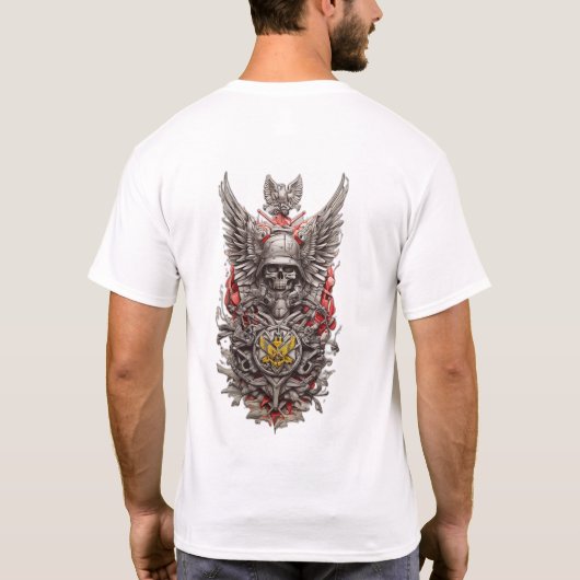 Oekraïense moed Inkt: Modern militair Tattoo Desi T-shirt (Achterkant)