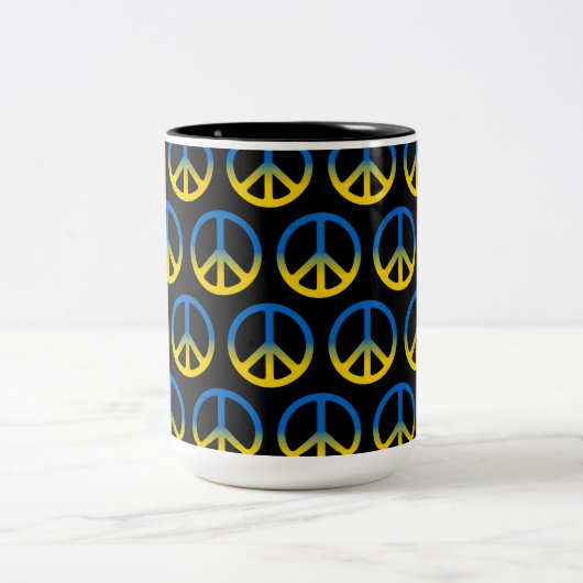 Oekraïense Mok voor vredesgebaar met tweetone koff (Center)