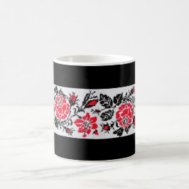 Oekraïense Mok Vyshyvanka Embroidery Red Roses