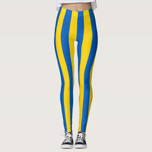 Oekraïense nationale vlag - kleuren verticale stri leggings (Voorkant)