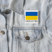 Oekraïense Nationale Vlag Vierkante Button 5,1 Cm (In situ)