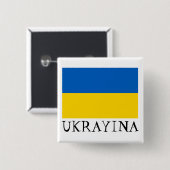 Oekraïense Nationale Vlag Vierkante Button 5,1 Cm (Voorkant /achterkant)