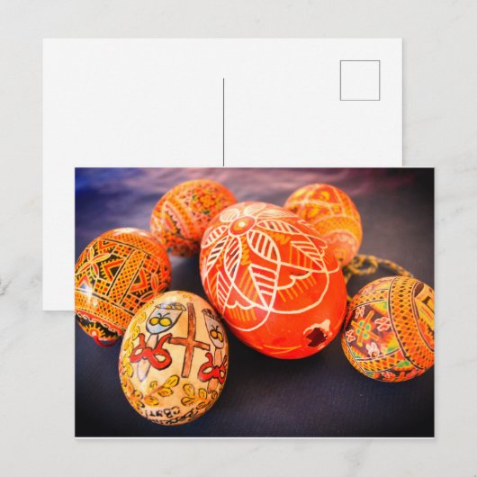 Oekraïense paaseieren feestdagenkaart (Voorkant / Achterkant)