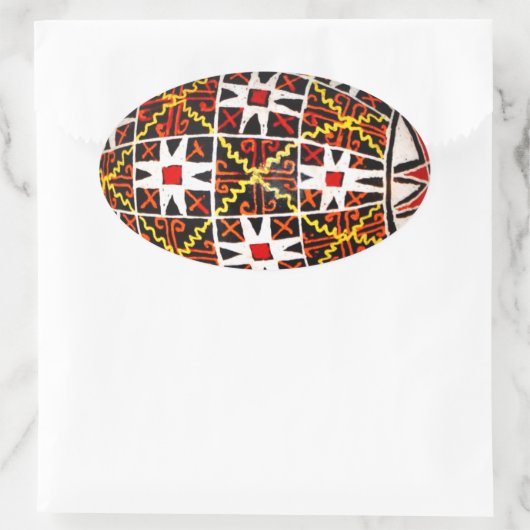 Oekraïense paaseieren ovale sticker (Tas)