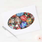 Oekraïense paaseieren ovale sticker (Envelop)