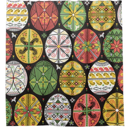 Oekraïense paaseieren,  patroon. douchegordijn (Voorkant)