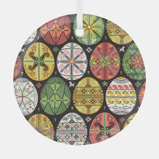 Oekraïense paaseieren, patroon. glas ornament (Voorkant)