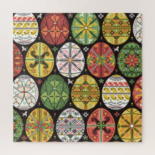 Oekraïense paaseieren,  patroon. legpuzzel (Verticaal)