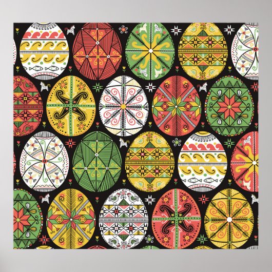 Oekraïense paaseieren, patroon. poster (Voorkant)
