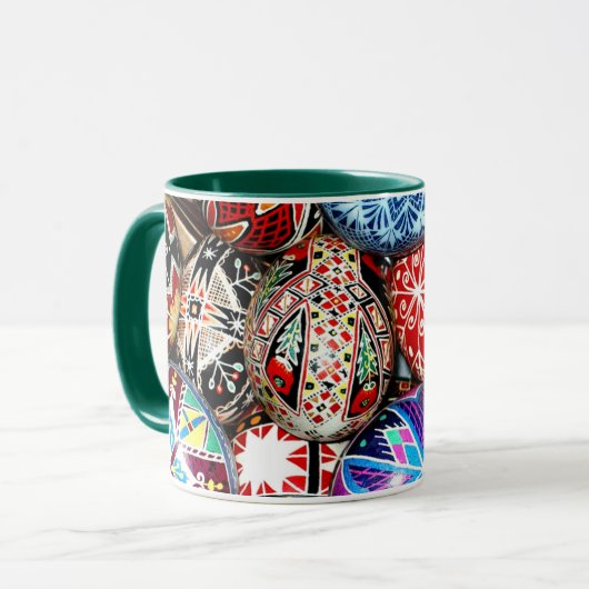 Oekraïense Paaseieren, sierlijk en kleurrijk, Mok (Voorkant links)