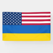 Oekraïense patriottische Amerikaanse vlag Spandoek (Horizontaal)