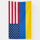 Oekraïense patriottische Amerikaanse vlag Spandoek (Verticaal)