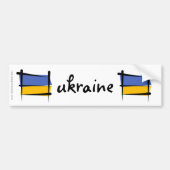 Oekraïense penseelvlag bumpersticker (Voorkant)
