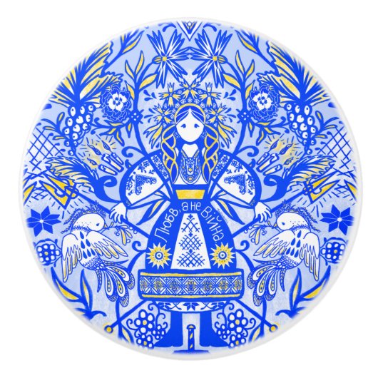 Oekraïense pop keramische knop (Voorkant)