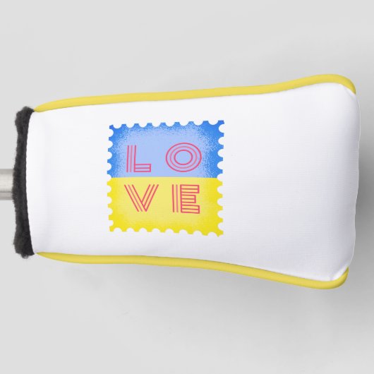Oekraïense postzegel met liefdesbrief golfheadcover (Voorkant)