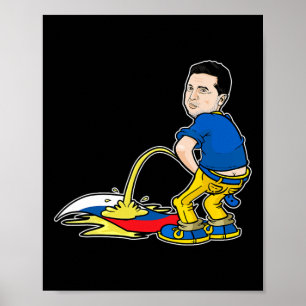 Oekraïense president Zelensky legende over het pla Poster