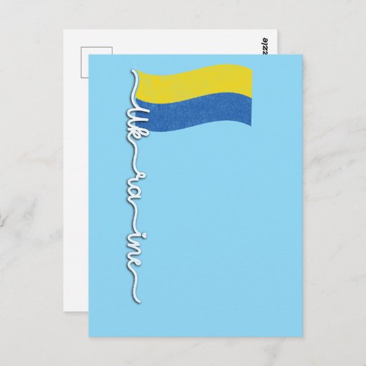 Oekraïense Pride Flagpole-Elegant Signature Design Briefkaart (Voorkant / Achterkant)